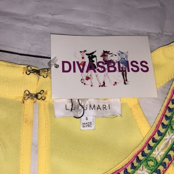 LULUMARI Peek A Boo Blouse w/ Embroidery Sz S - Picture 4 of 9